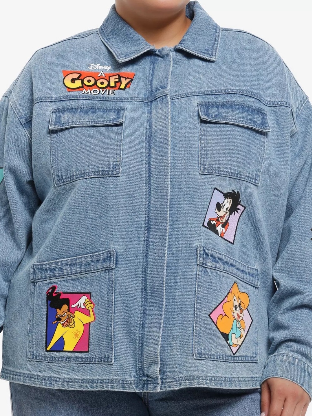 Her Universe Disney A Goofy Movie Characters Girls Denim Jacket Plus  NWT